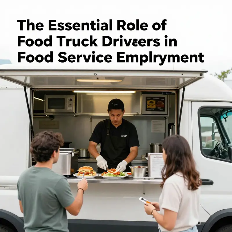 Food truck drivers serve customers, highlighting their integral role in food service.