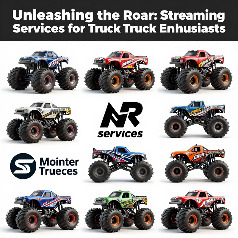 A visual guide to platforms offering monster truck entertainment.