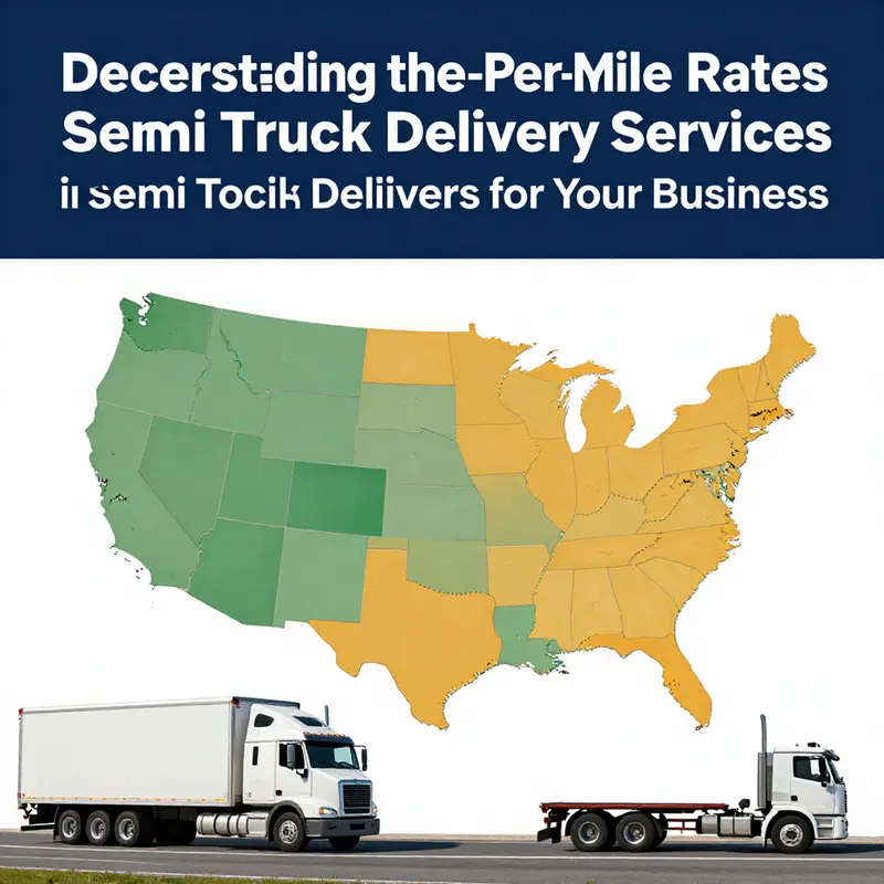 Infographic showing the average per-mile rates for semi truck delivery services across the USA.