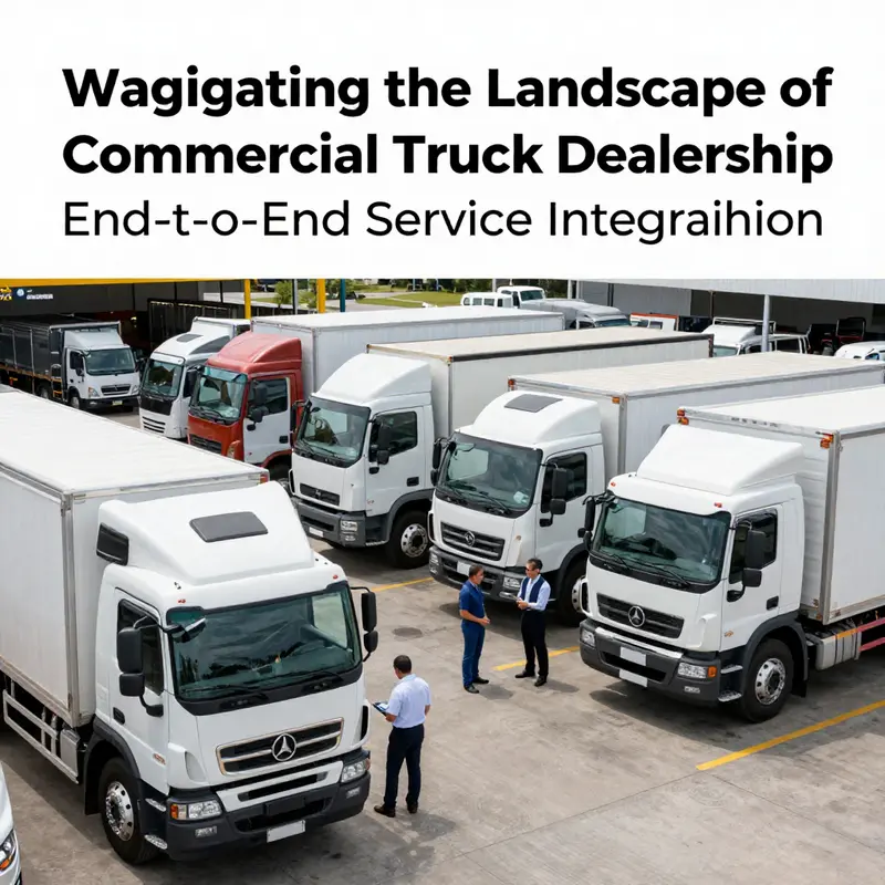 An overview of a comprehensive commercial truck dealership with integrated services.