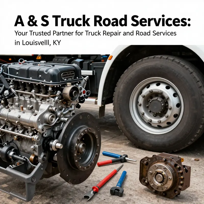 A vibrant operational scene at A & S Truck Road Services, where dedicated technicians service a variety of trucks.