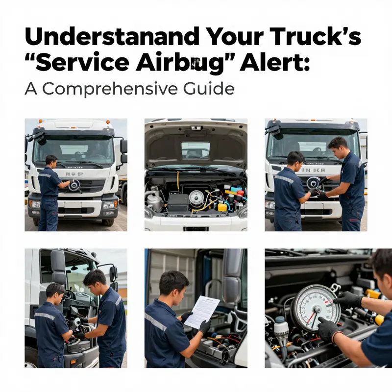 A truck dashboard featuring the ‘Service Airbag’ alert, highlighting the critical nature of vehicle safety systems.