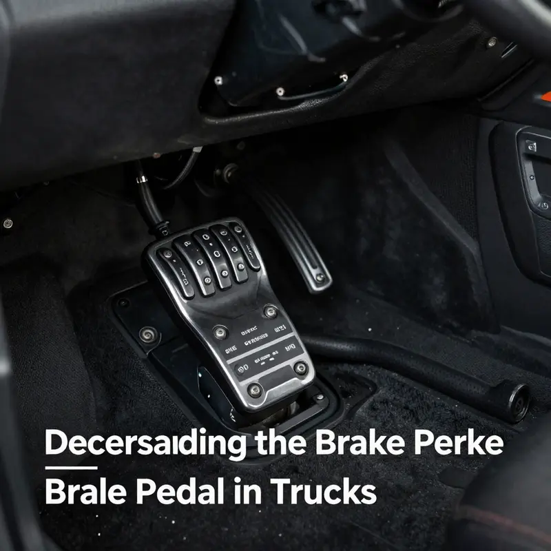 Detailed view of a truck’s service brake pedal, highlighting its design and function.