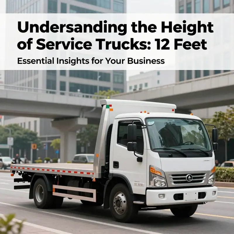 A standard flatbed service truck demonstrating a common height used in urban logistics.