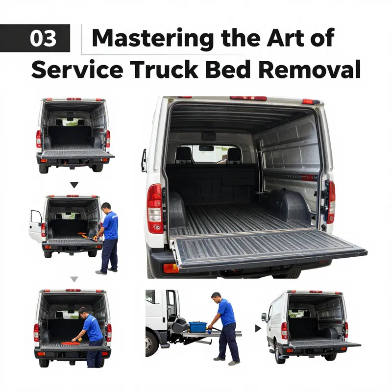 Ensuring safety protocols are integrated during the truck bed removal process.
