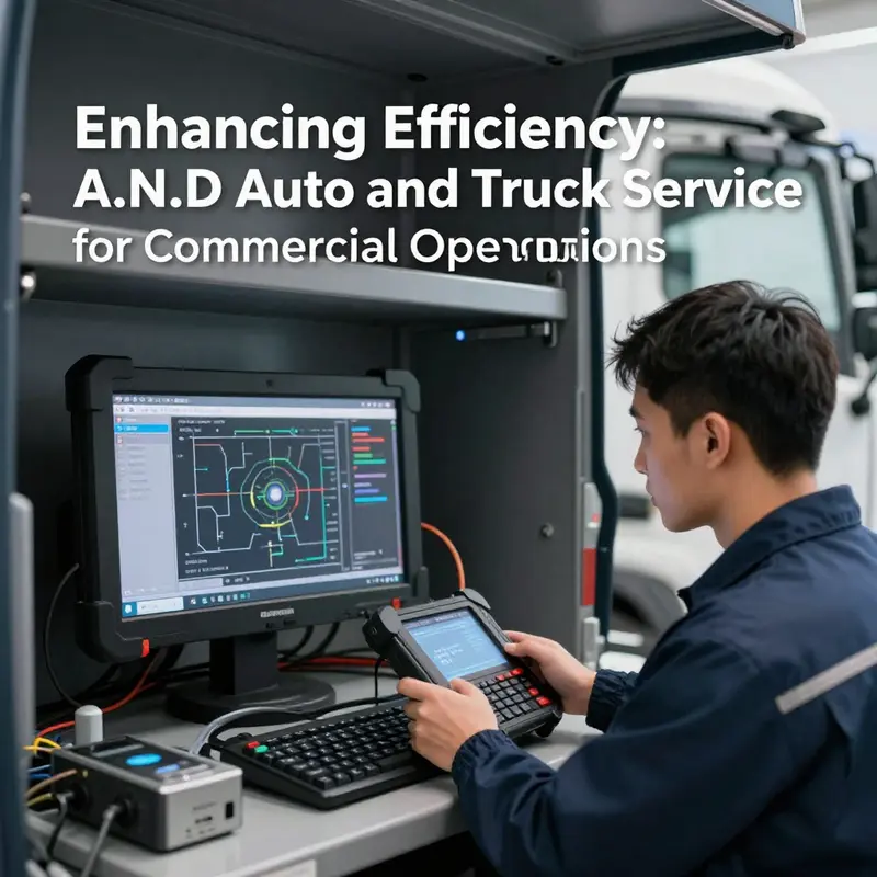 A technician working on a heavy-duty truck, highlighting A.N.D Auto and Truck Service’s expertise.