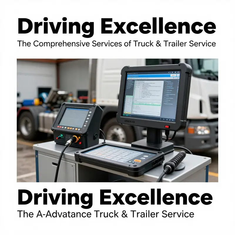 A technician examines a truck during a comprehensive maintenance check, showcasing the detailed attention given to each vehicle.