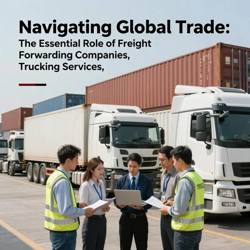 Freight forwarding professionals arranging transportation methods, showcasing the integration of trucking services.