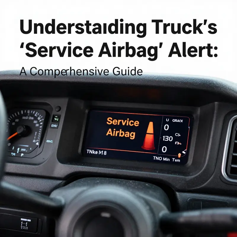 A truck dashboard featuring the ‘Service Airbag’ alert, highlighting the critical nature of vehicle safety systems.