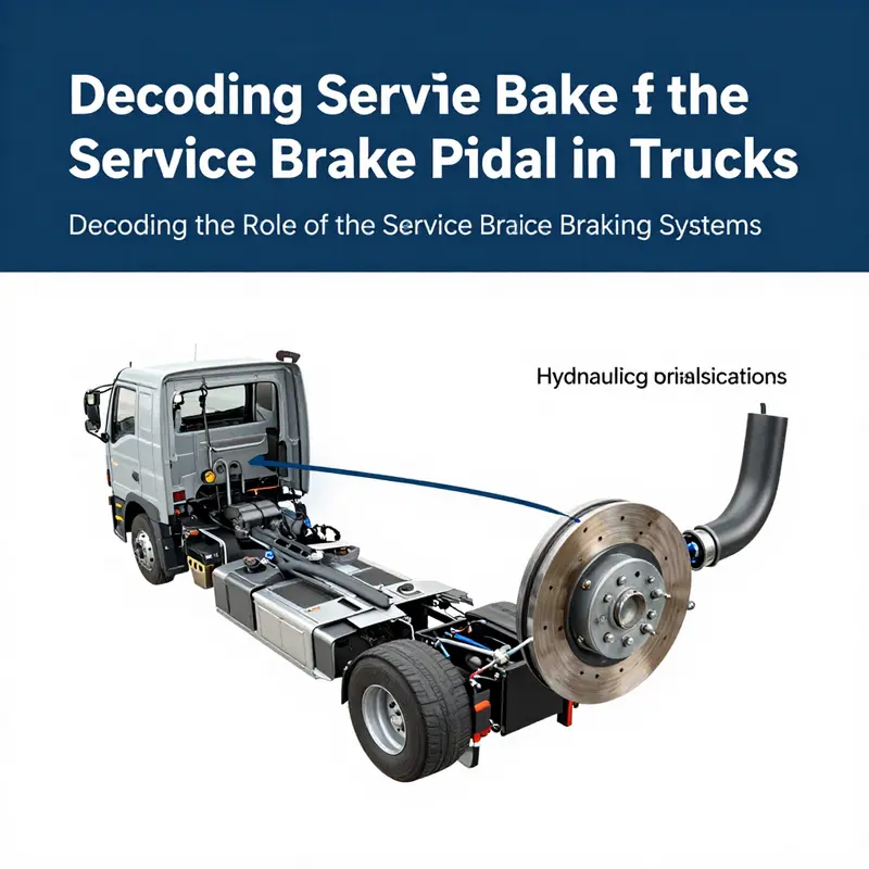 Detailed view of a truck’s service brake pedal, highlighting its design and function.