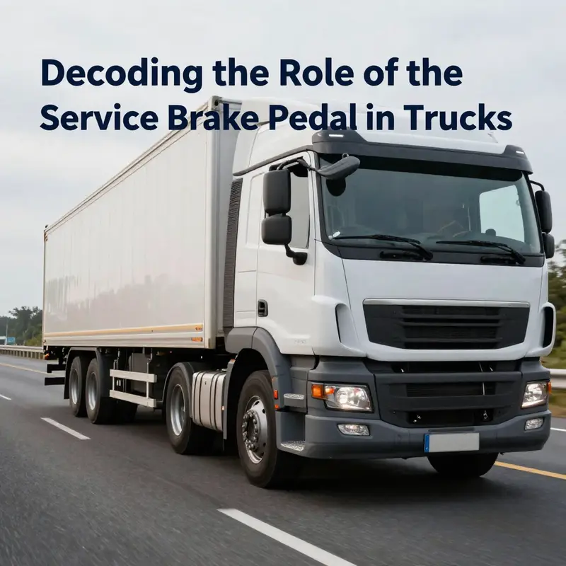 Detailed view of a truck’s service brake pedal, highlighting its design and function.