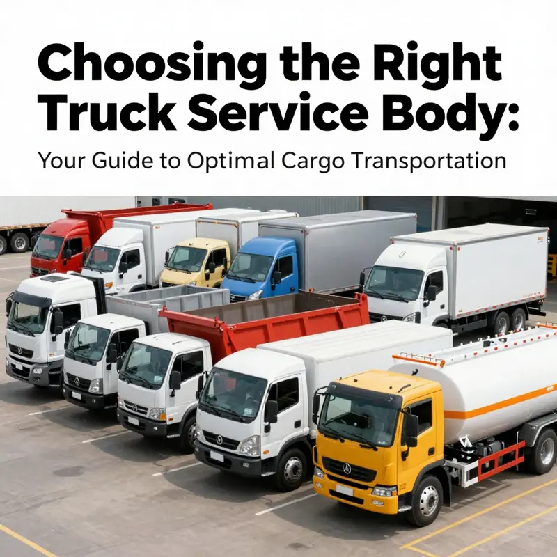 Various truck service bodies tailored for different types of cargo.