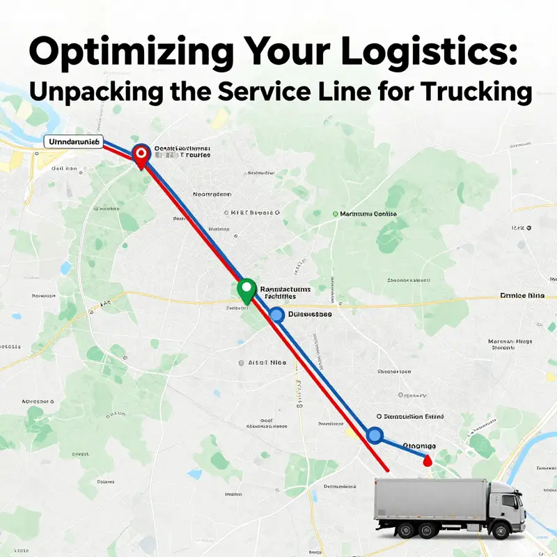 A visual representation of a trucking service line, emphasizing direct routes used for efficient transportation.