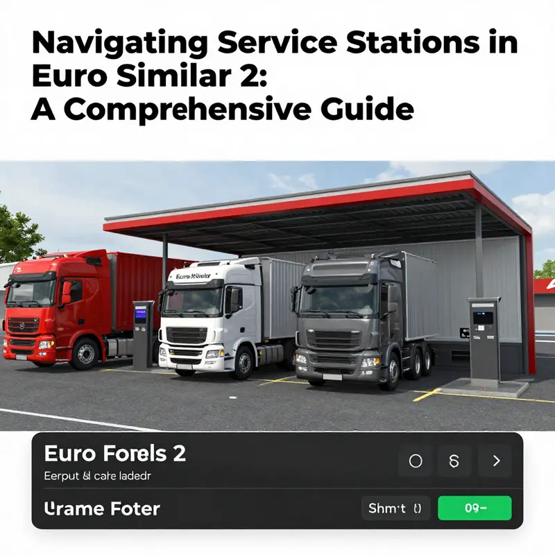 Map illustrating key service station locations across Europe in Euro Truck Simulator 2.