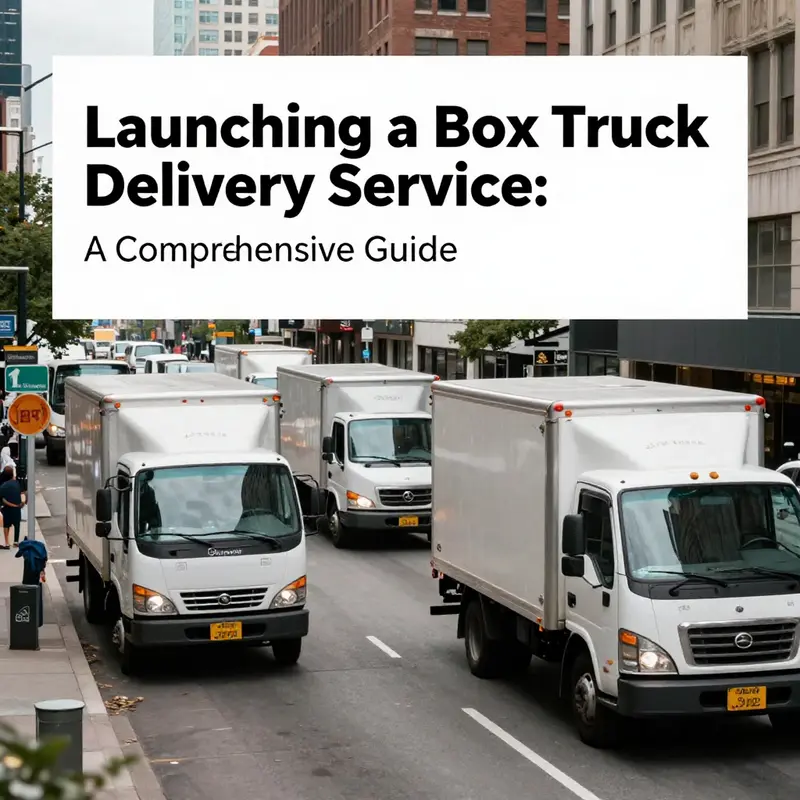 Delivery trucks navigating through a busy urban street, embodying the vitality of box truck delivery services.