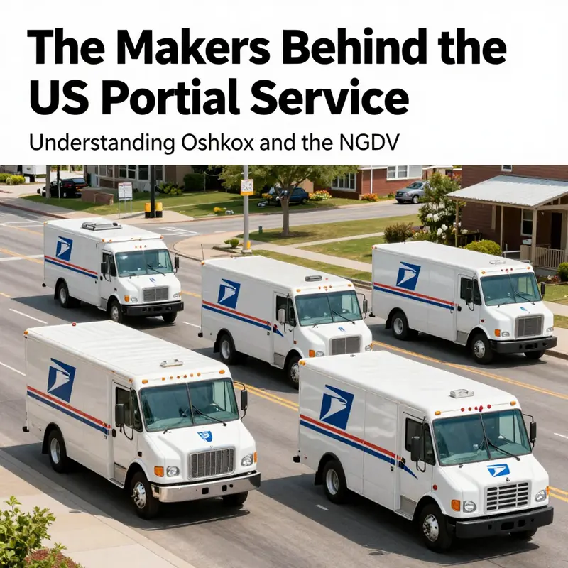 A wide-angle view of USPS trucks operating in urban and rural settings, highlighting their significance in logistics.