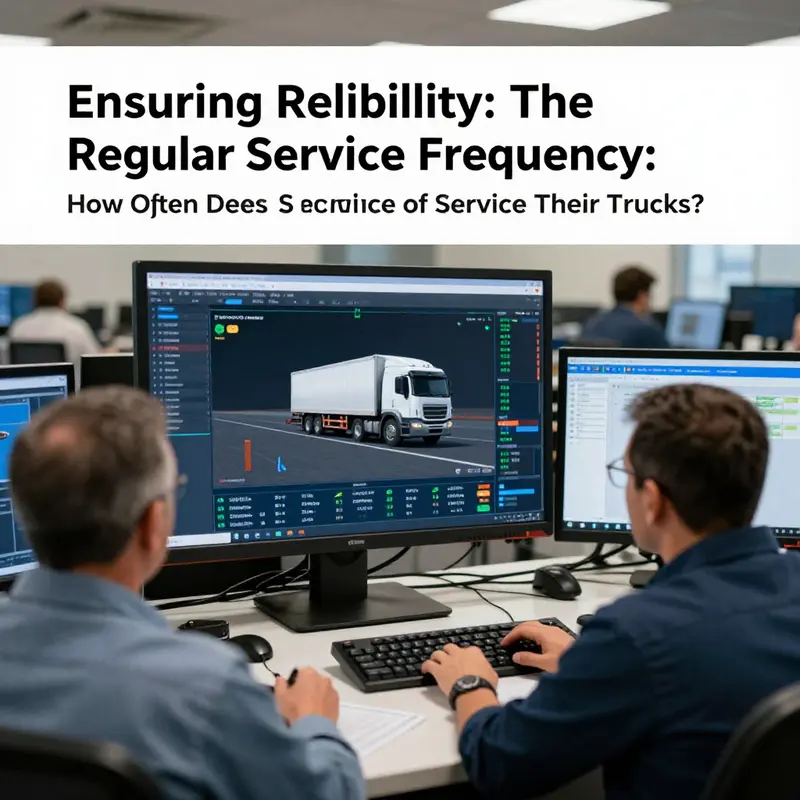 Walmart mechanics performing routine maintenance on a fleet truck.
