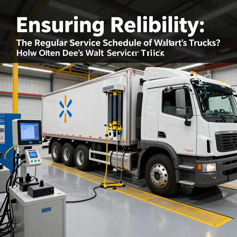 Walmart mechanics performing routine maintenance on a fleet truck.