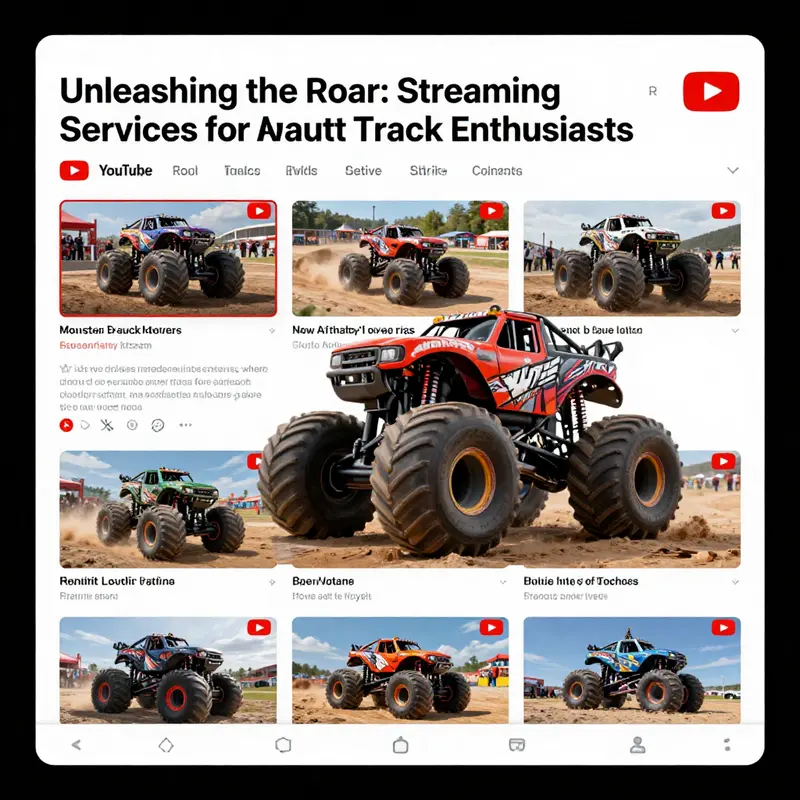 A visual guide to platforms offering monster truck entertainment.