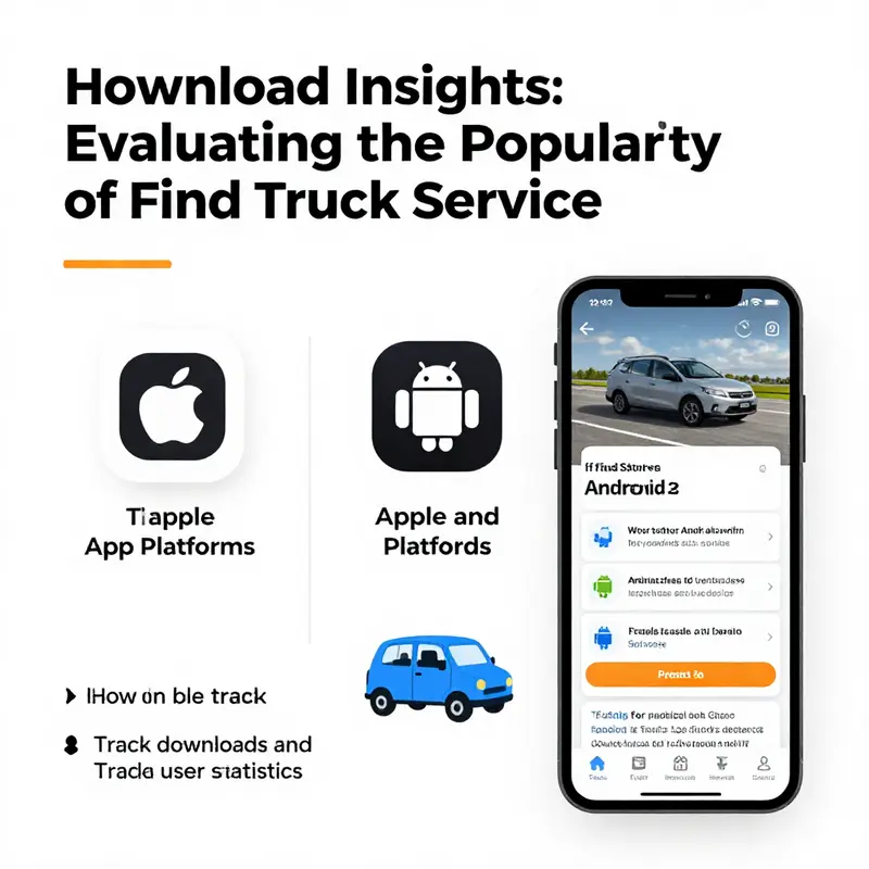 Graphical representation of download metrics for the Find Truck Service app.