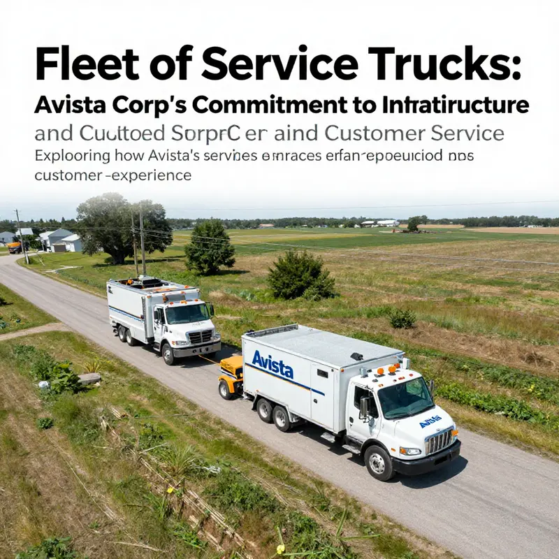Aerial view showcasing Avista service trucks in action, maintaining utility services in diverse locations.