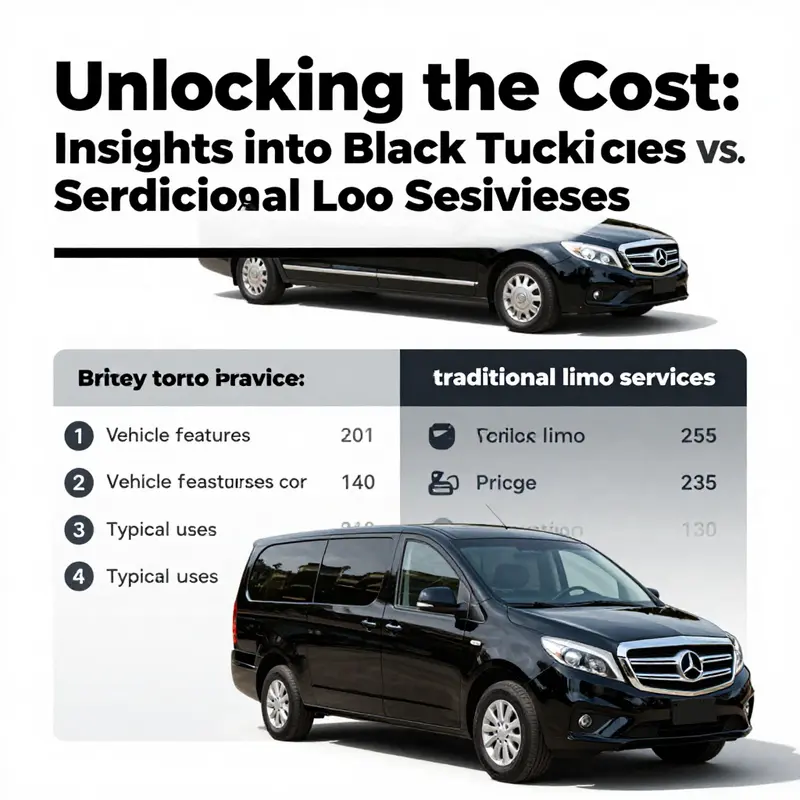 A detailed breakdown of the pricing structure for black truck limo services, showcasing hourly rates and additional costs.