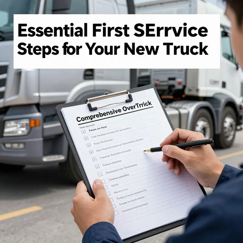 Mechanic changing oil and filter during the first service on a new truck.