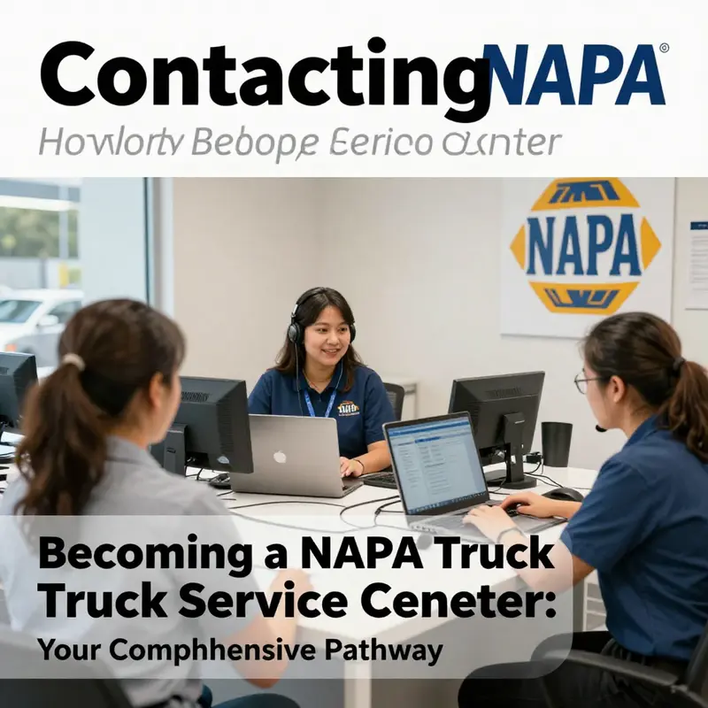 Illustration of the operations at a NAPA Truck Service Center highlighting the integration of parts and repair services.