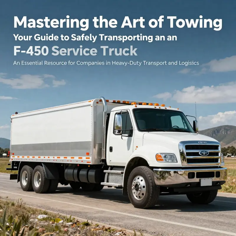 An F-450 service truck on a tow setup against a picturesque landscape, representing the guide's focus.