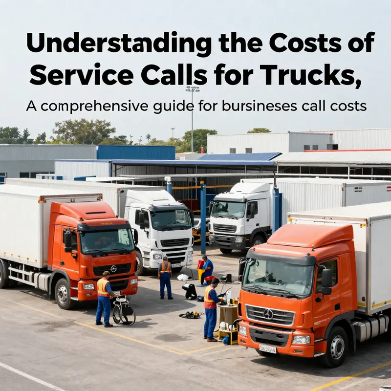 Busy truck service area showing multiple trucks and mechanics, symbolizing the importance of understanding service costs.