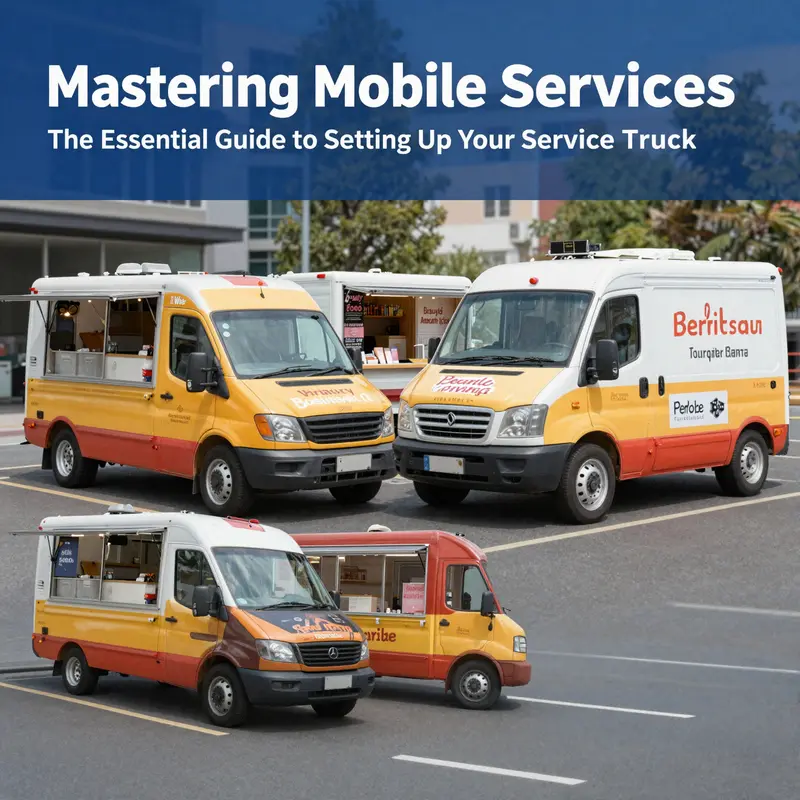 A diverse range of service trucks, each tailored to different operational purposes, emphasizing the importance of defining the core function.