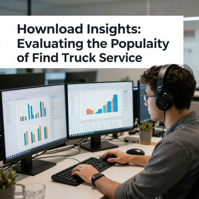 Graphical representation of download metrics for the Find Truck Service app.