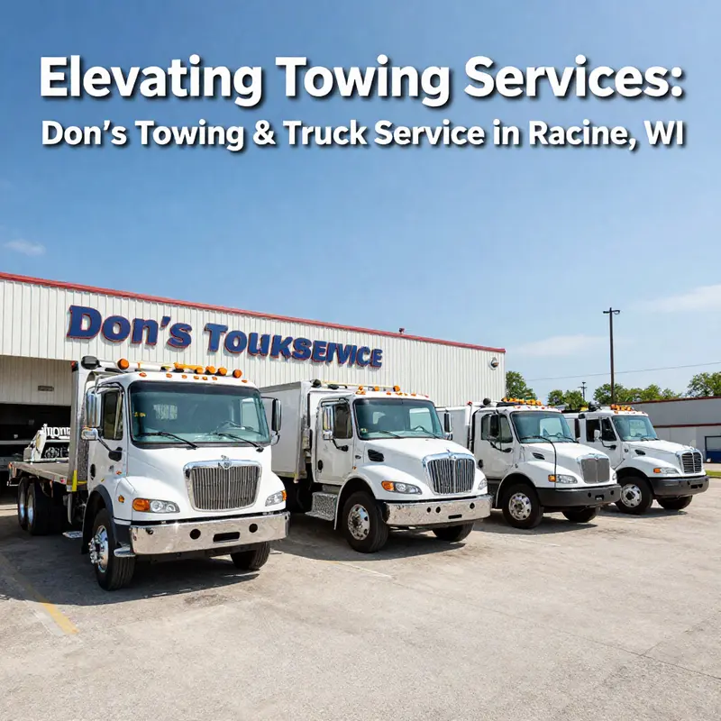 The main facility of Don’s Towing & Truck Service in Racine, WI, highlighting their readiness to serve a variety of clients.