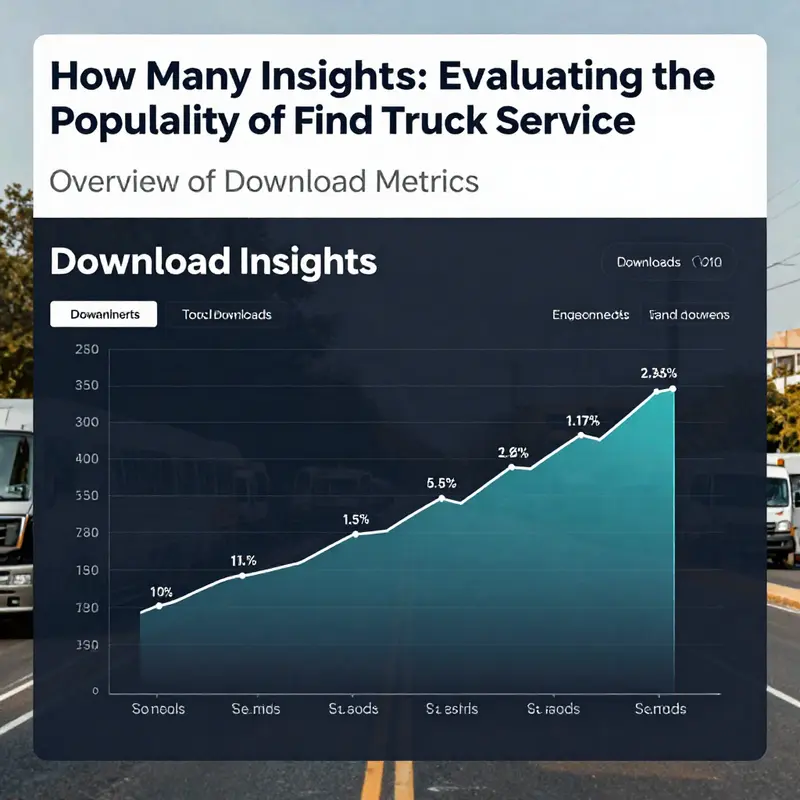 Graphical representation of download metrics for the Find Truck Service app.
