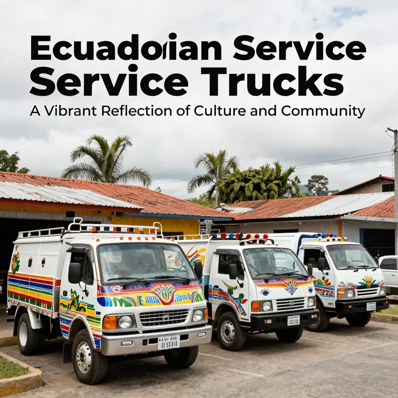 An Ecuadorian service truck showcasing vibrant murals that tell the story of the nation’s cultural roots.