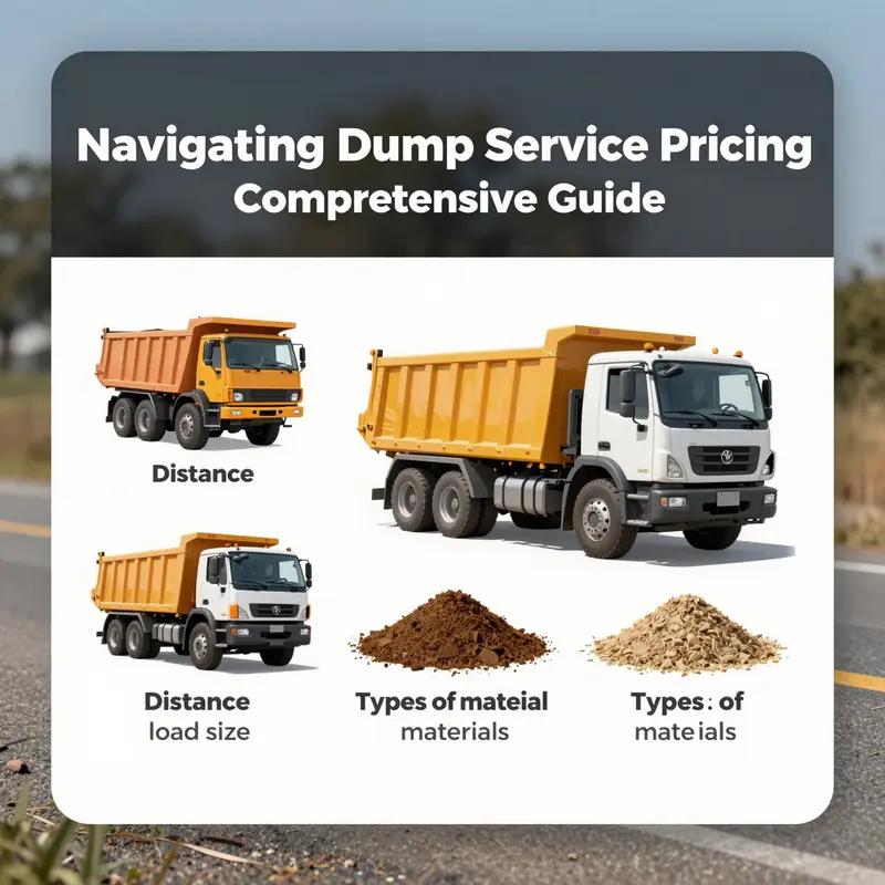 Visual representation of different dump truck service pricing models and their variations.