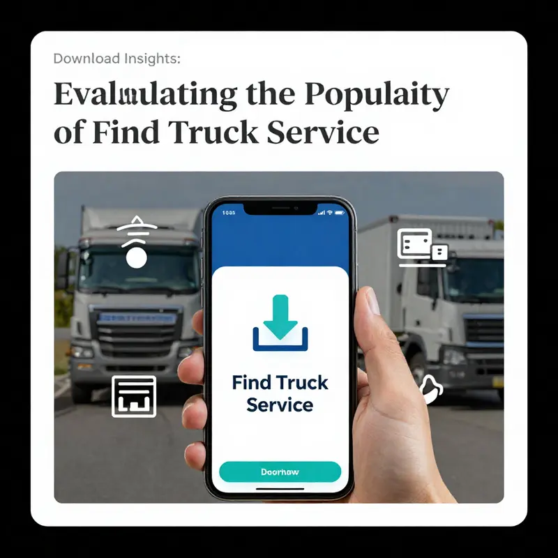 A cover image symbolizing the relationship between app downloads and logistics services offered by the Find Truck Service app.