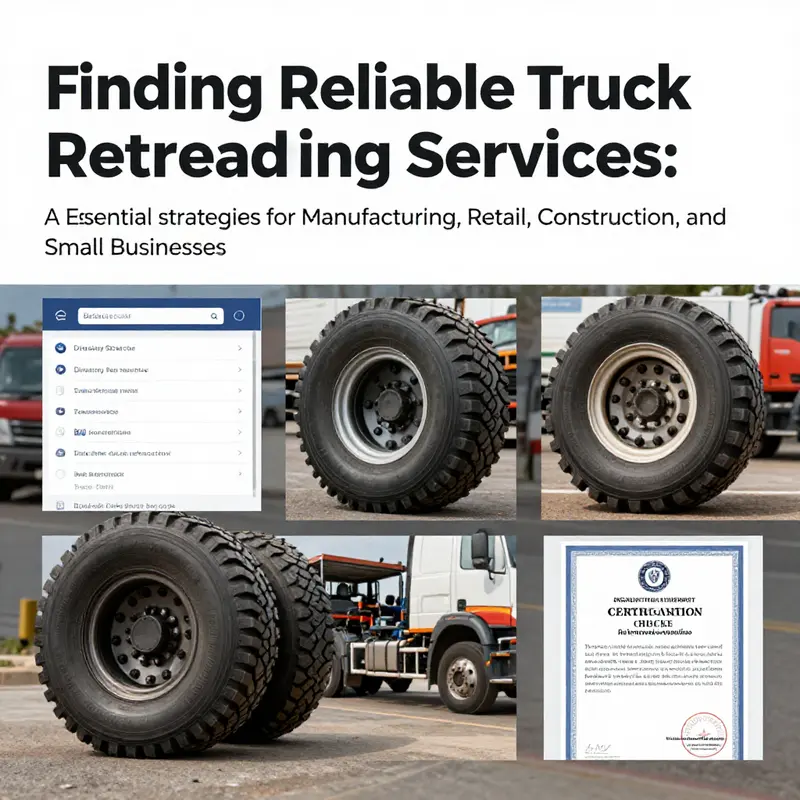 A collage showcasing various methods to find reliable truck tire retreading services.