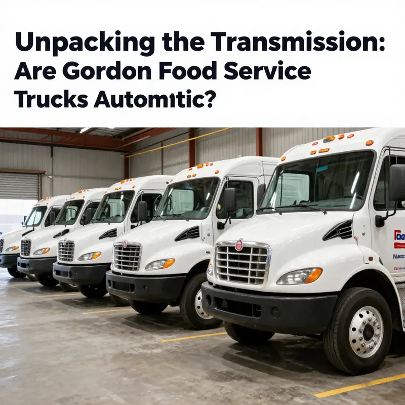 Gordon Food Service’s fleet prominently features automatic transmission trucks, illustrating their modern logistics approach.