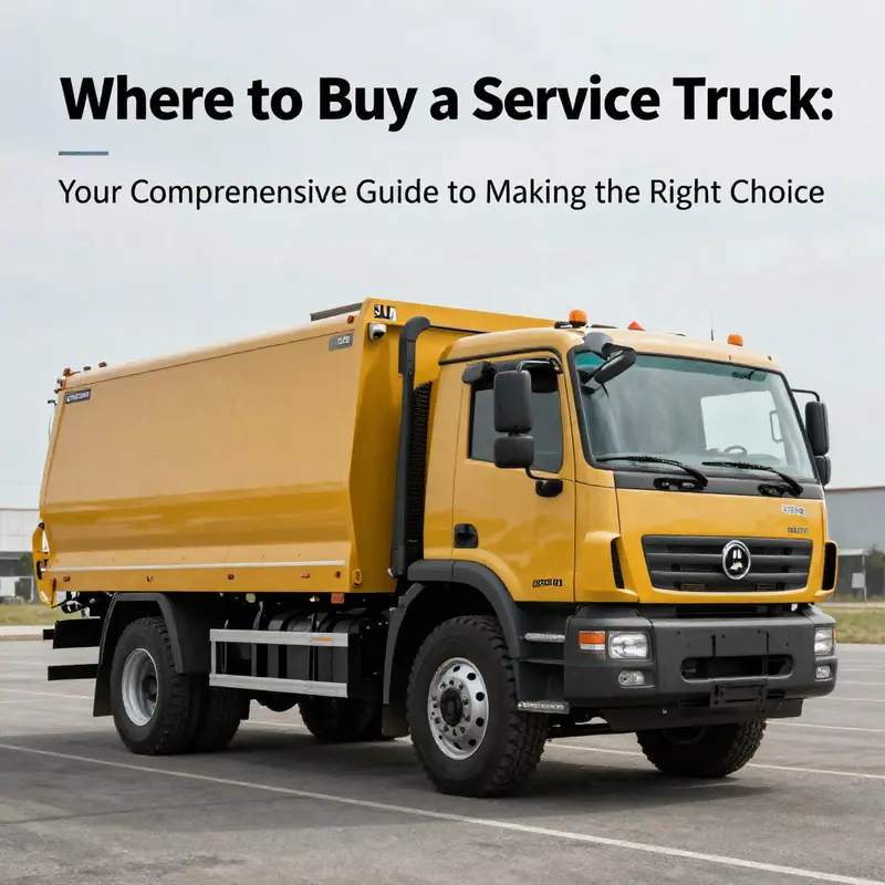 A visual guide showcasing multiple platforms for purchasing service trucks.