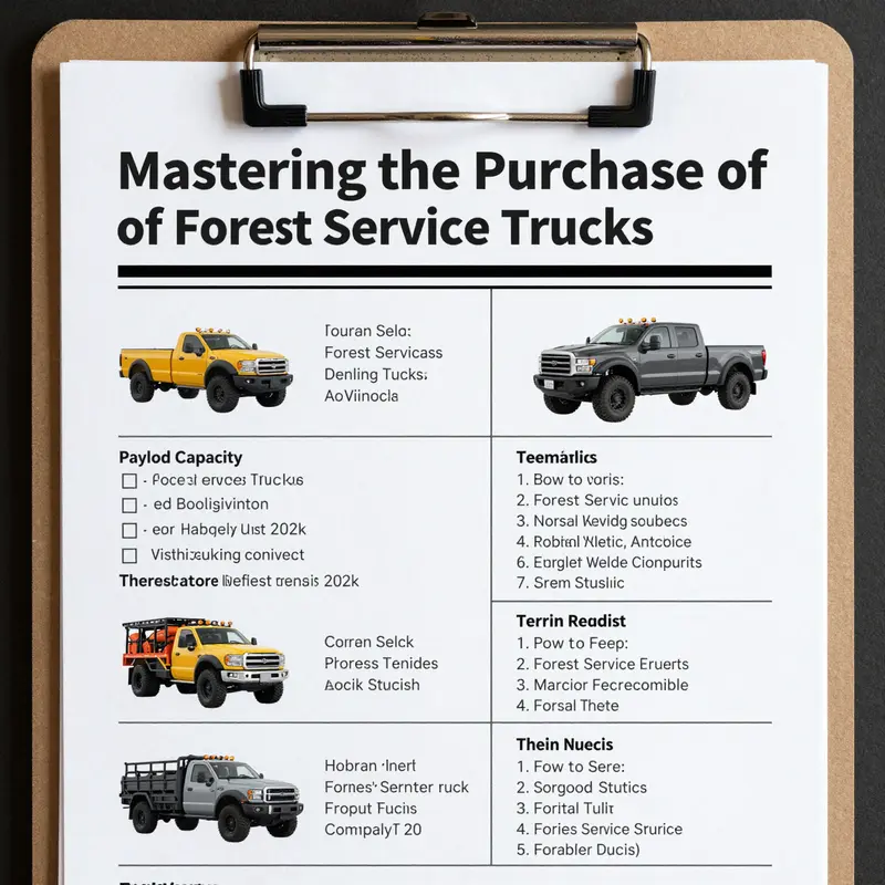 A checklist detailing the essential specifications for selecting a forest service truck.