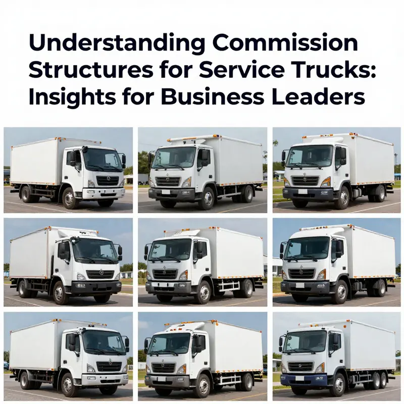 Sales representatives discussing commission structures related to service trucks.