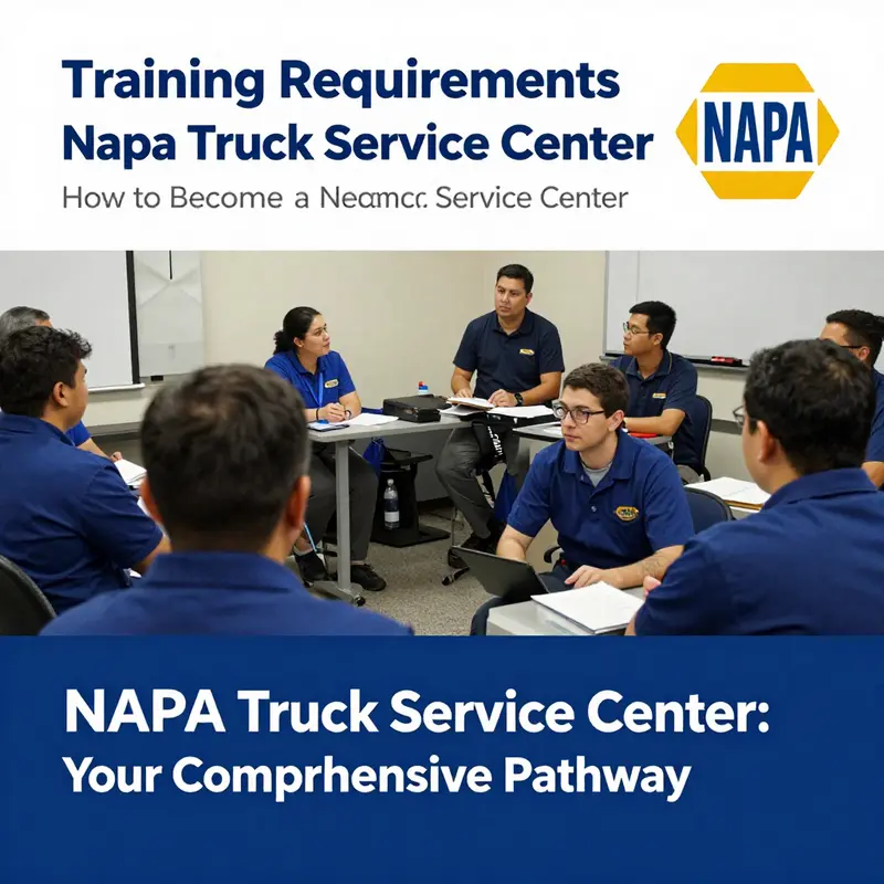 Illustration of the operations at a NAPA Truck Service Center highlighting the integration of parts and repair services.