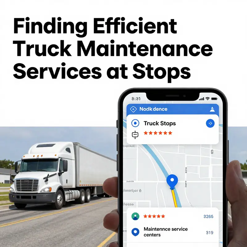 Using navigation apps to locate maintenance services at truck stops quickly.