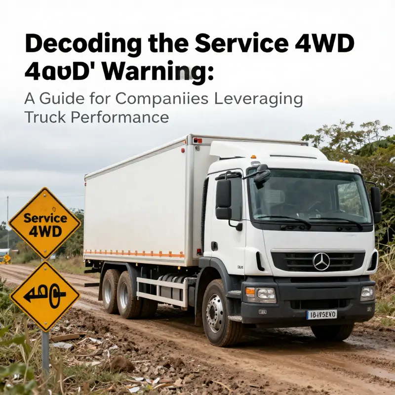 The truck dashboard showing the critical ‘Service 4WD’ warning light, highlighting the need for immediate attention to maintain performance.