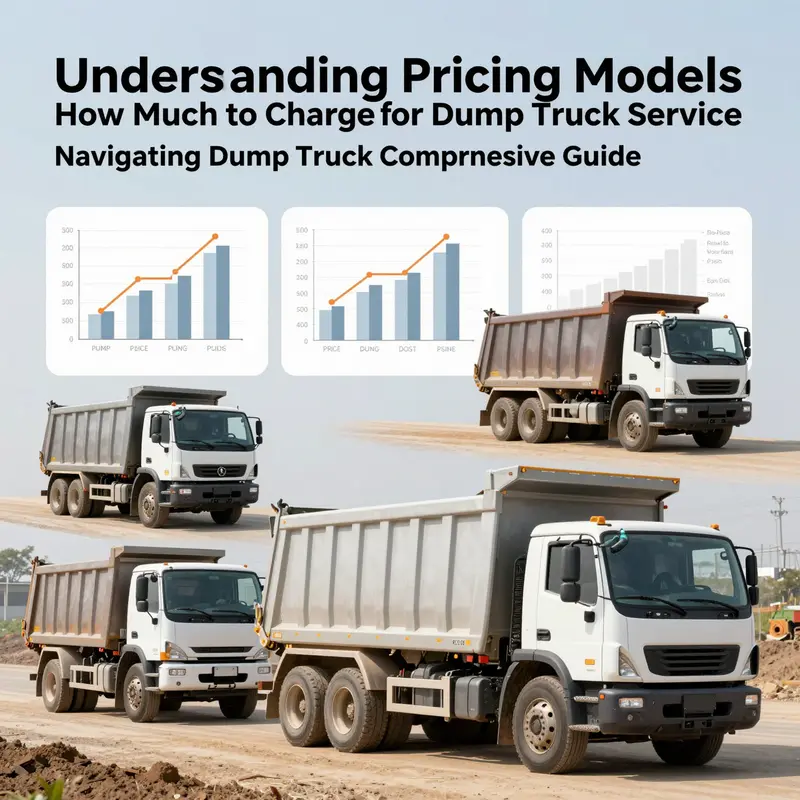 Visual representation of different dump truck service pricing models and their variations.