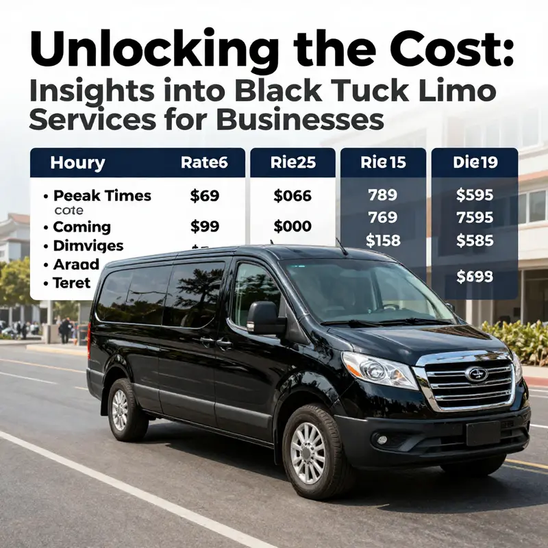 A detailed breakdown of the pricing structure for black truck limo services, showcasing hourly rates and additional costs.