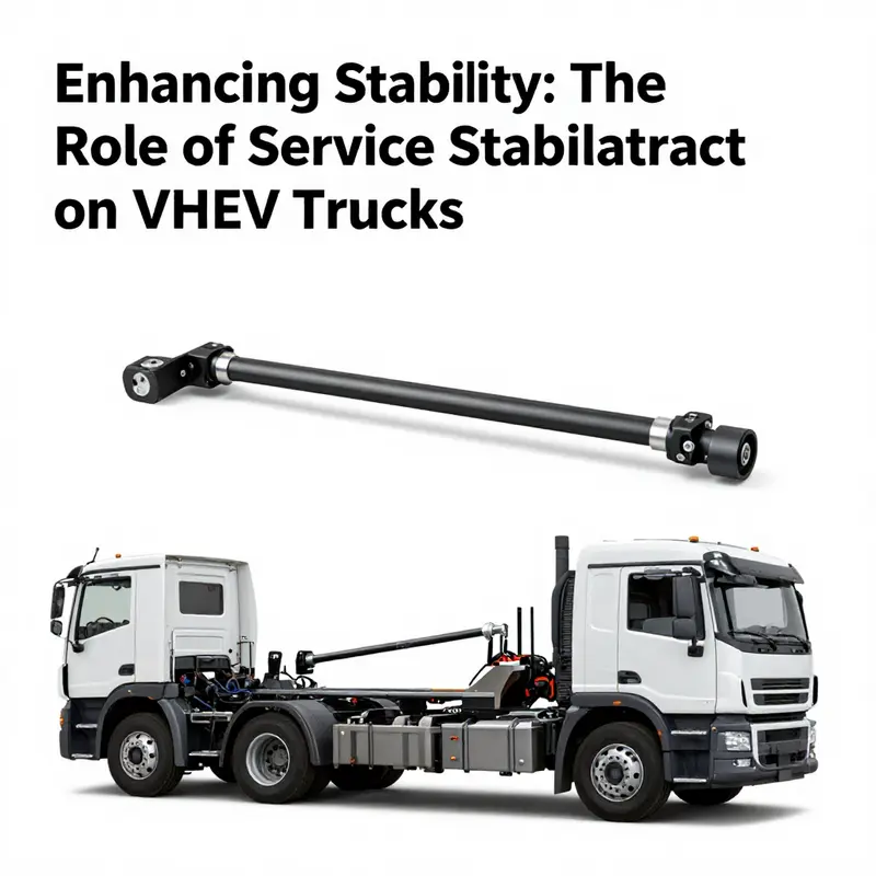 An intricate view of the stabilizer system in a VHEV truck, illustrating key components for stability.