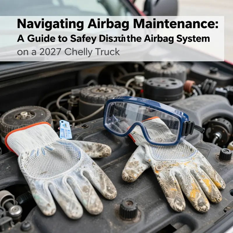 Technician following structured steps to safely disable the airbag system on a 2007 Chevy truck.