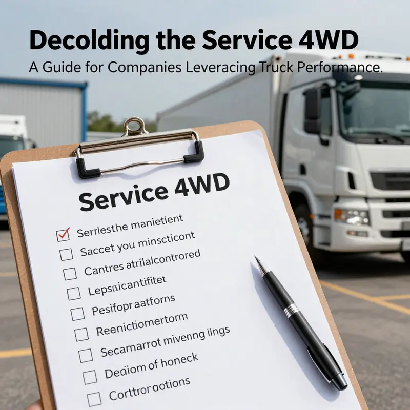 The truck dashboard showing the critical ‘Service 4WD’ warning light, highlighting the need for immediate attention to maintain performance.